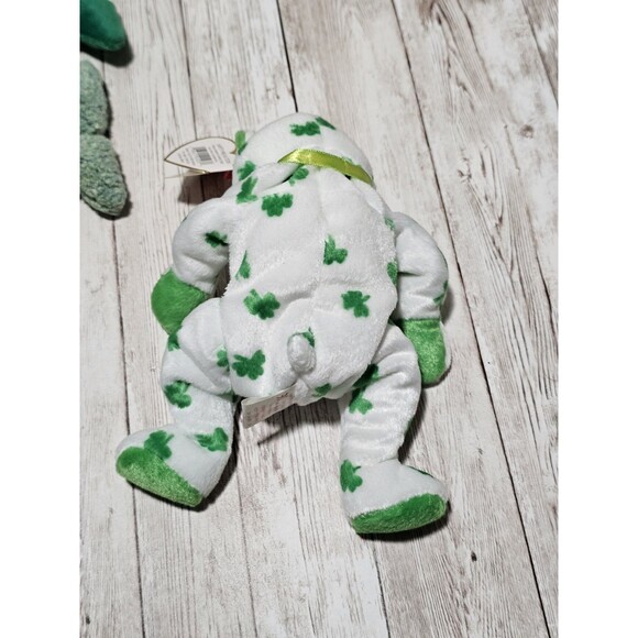 Ty Beanie Babies Lot of 4 Kicks Shamrocks Clover Erin Green Stuffed Animal Toys - Picture 6 of 12